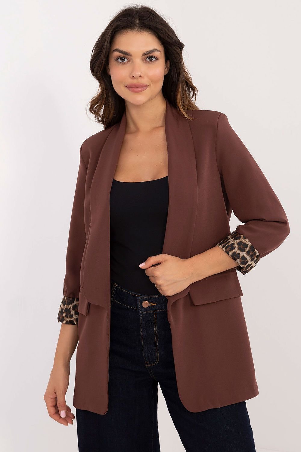 ModeGeist | Blazer mit Leoparden-details Stilvoll und Zeitlos Einzigartiger Schnitt