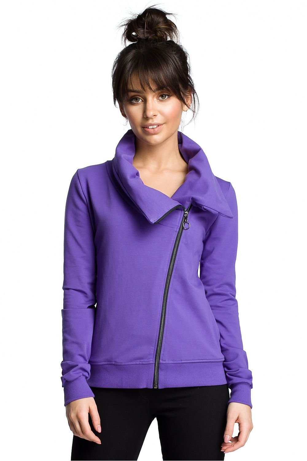 ModeGeist | Asymmetrisches Sweatshirt mit Hohem Kragen Weich und Trendy Moderner Look