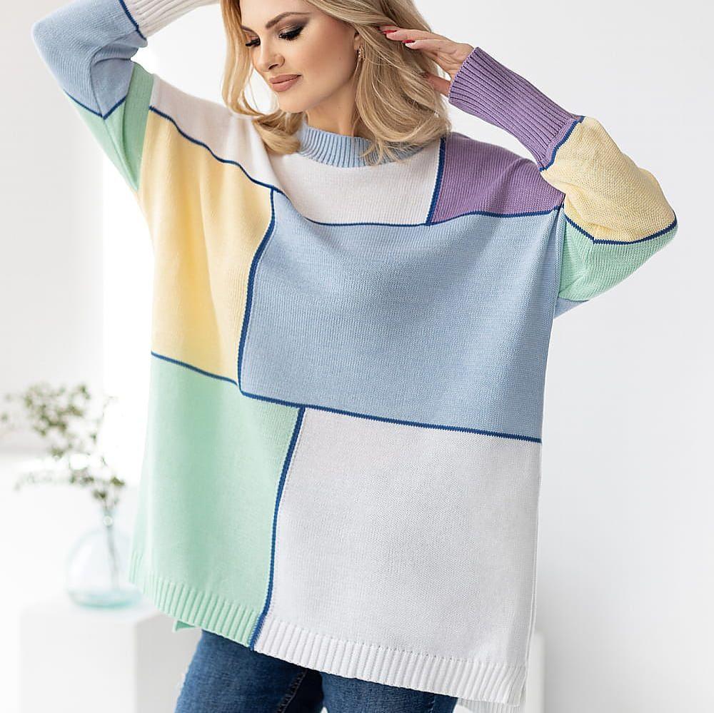 ModeGeist | Strickpullover mit Grafischem Muster Oversized Fit Weich und Bequem