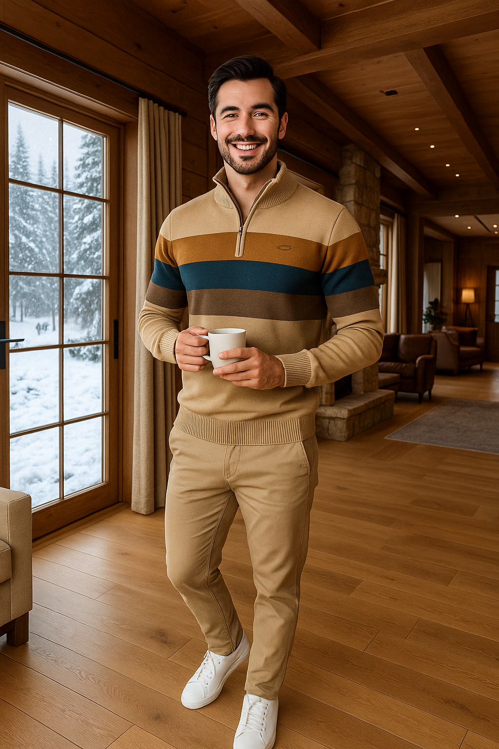 ModeGeist | Wärmer Strickpullover mit Reißverschluss für Den Winter