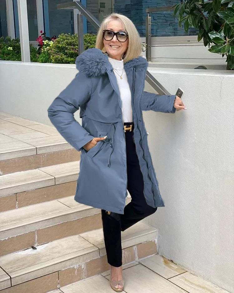 ModeGeist | Lang mit Gürtel für Frauen Ideal für Die Wintersaison