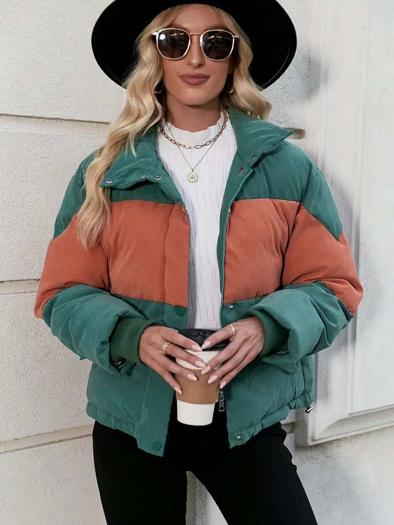 ModeGeist | Farbblock Steppjacke