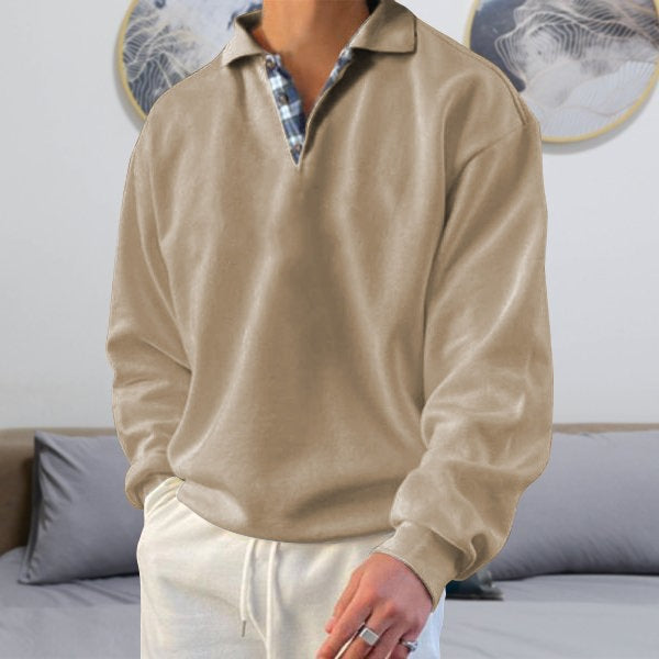 Bruno Herrenpullover mit Kapuze, langen Ärmeln und V-Ausschnitt