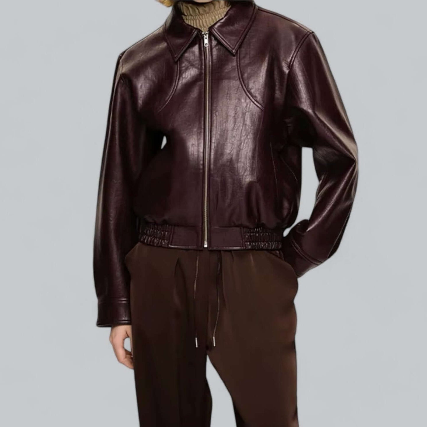 ModeGeist | Unisex Vintage Stil Lederlook Jacke