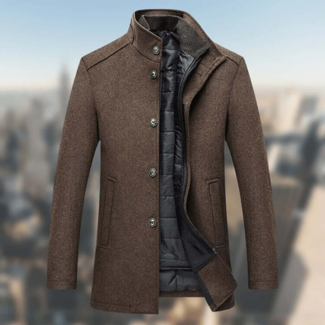 ModeGeist | Herren Warmer Wintermantel mit Stehkragen