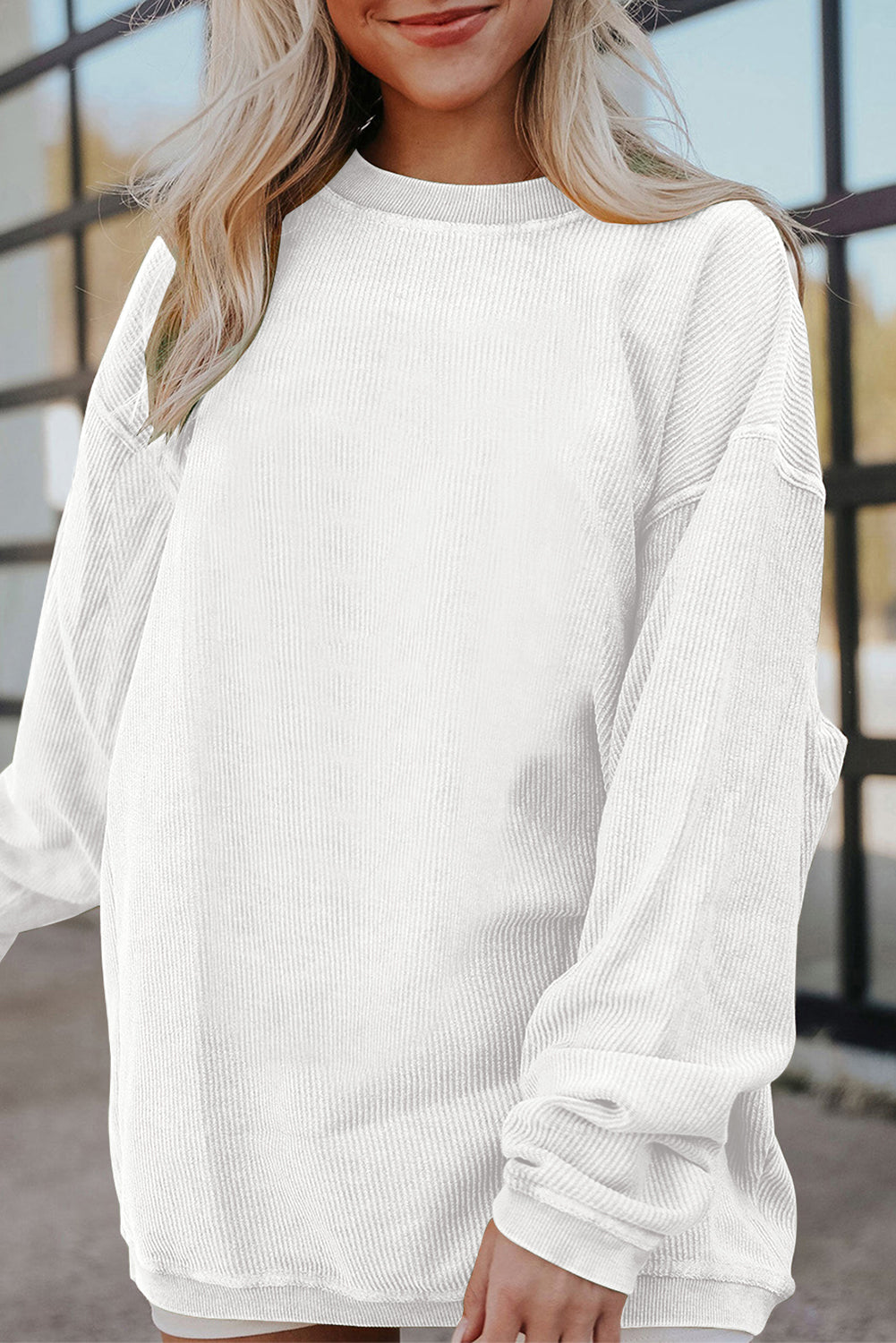 Damen Oversize-Sweatshirt aus geripptem Cord