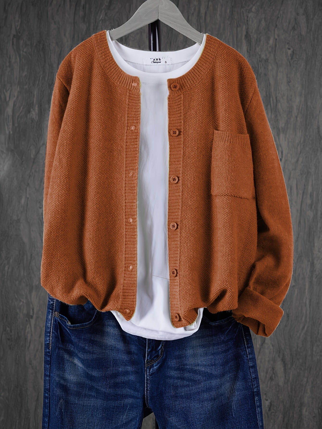 Damen Strickjacke mit aufgesetzter Tasche