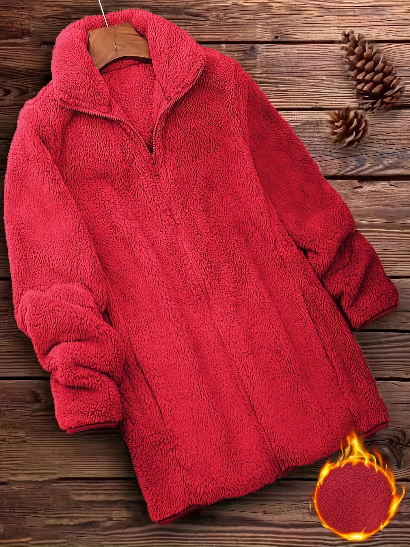 ModeGeist | Plüschjacke Polyester Weich und Warm