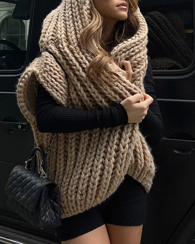 ModeGeist | übergroßer Strickkapuzenpullover