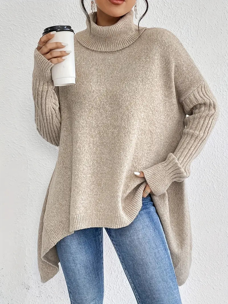 ModeGeist | langer Rollkragenpullover für den täglichen Komfort