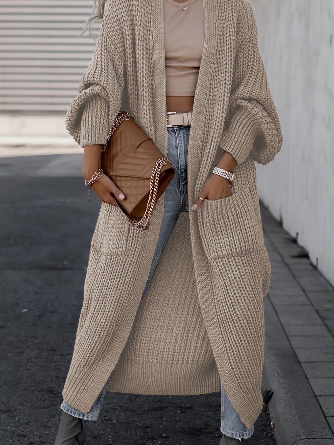 ModeGeist | Lässige Gestrickte Weste Mit Taschen