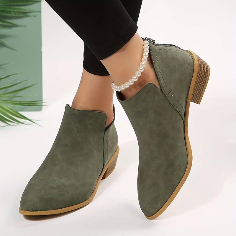MODEGEIST Damen Ankle Boots Blockabsatz Schwarz elegant