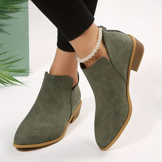 MODEGEIST Damen Ankle Boots Blockabsatz Schwarz elegant