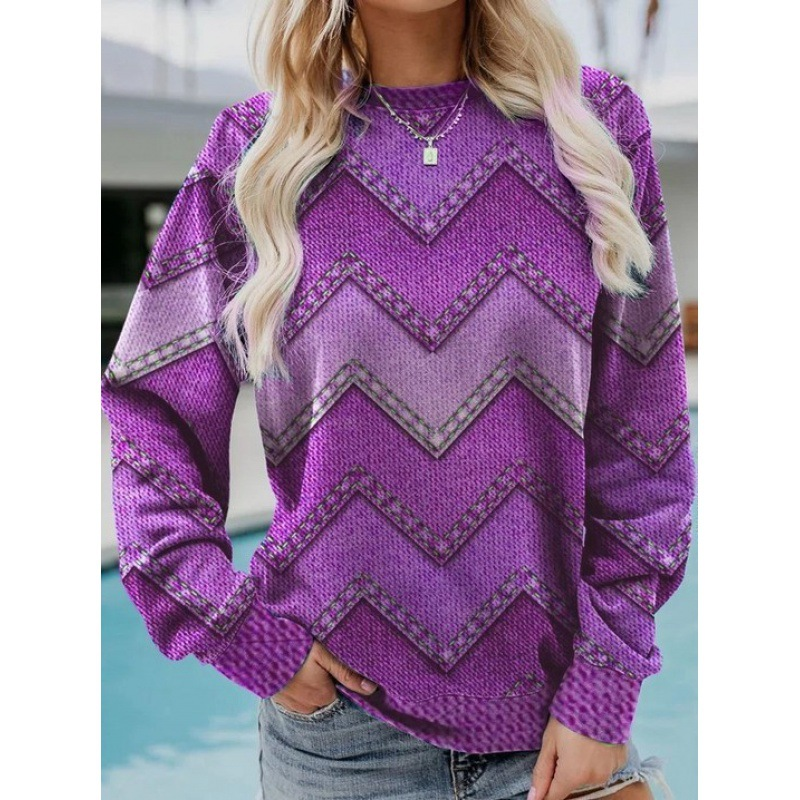 ModeGeist | Lässiges Sweatshirt mit Zigzag-denimlook Weich und Trendy Perfekt für Den Alltag