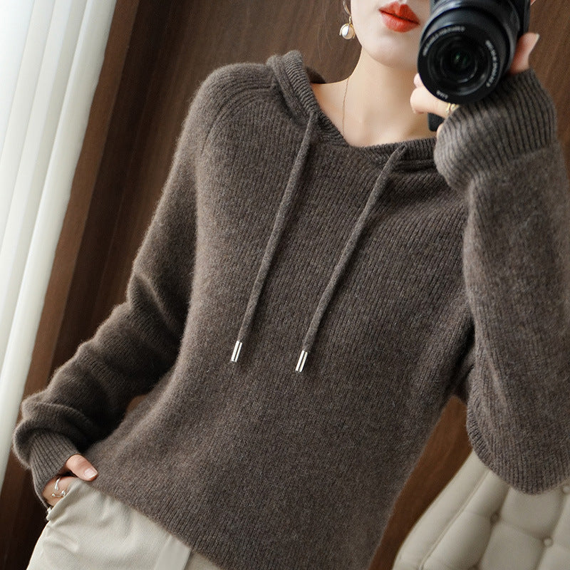 ModeGeist | Strickpullover mit Kapuze Weicher Strick Lässige Passform