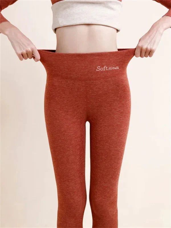 Hochwertige Fleece-Leggings mit hohem Bund für Damen