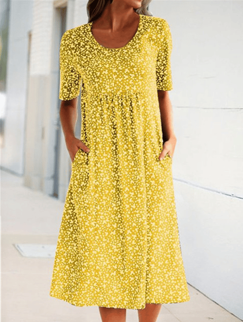 XANDRA Kurzarm-Midikleid