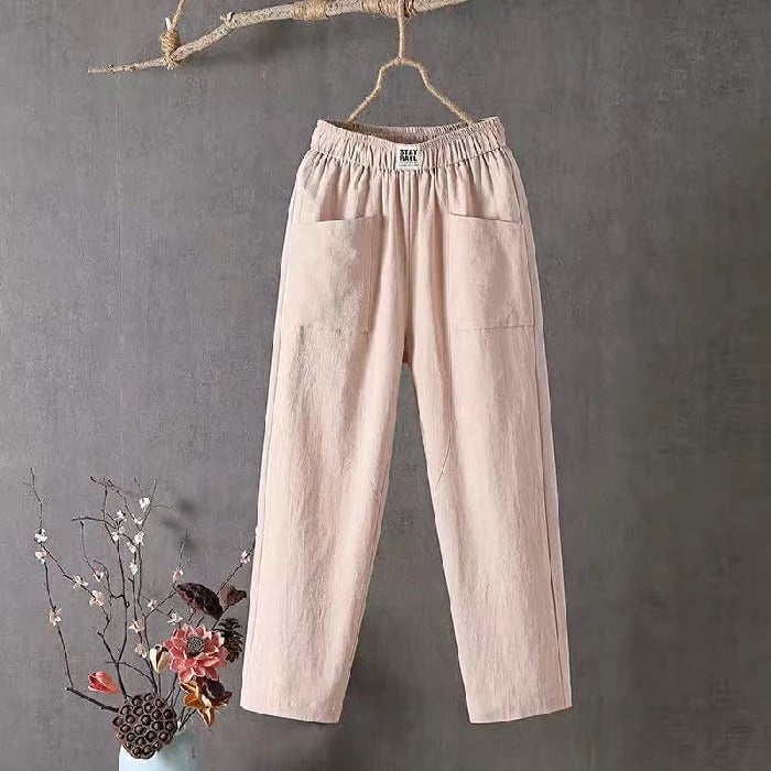 GINA: Weite Baumwollhose mit geradem Schnitt