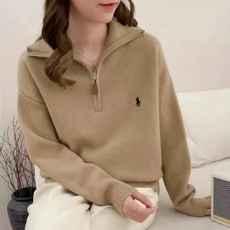 ModeGeist | Bequemer Pullover mit Reißverschluss