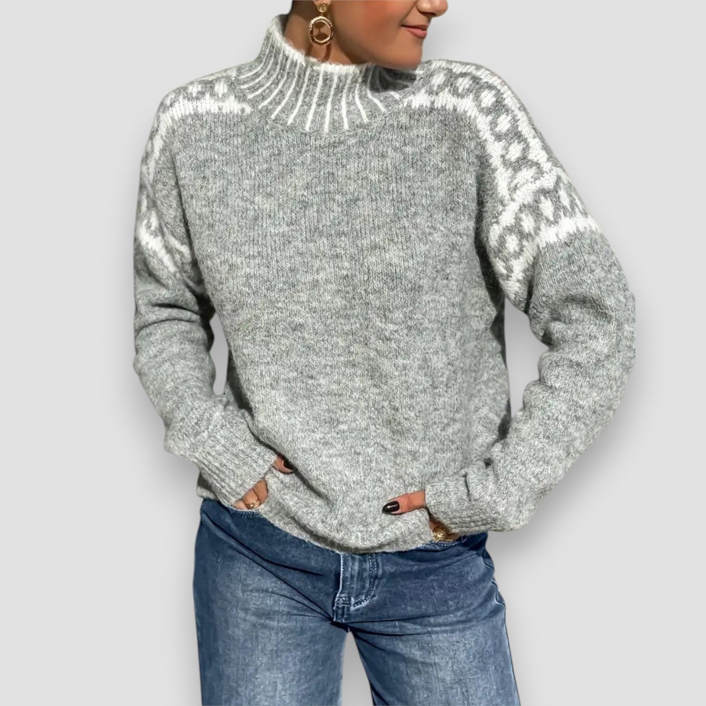 MODEGEIST Damen Klassischer Pullover Oversized-Schnitt Weicher Strick