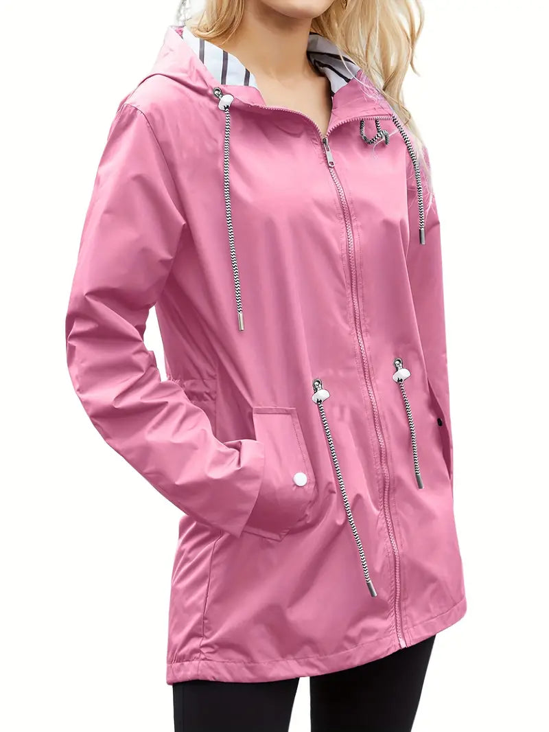 ModeGeist | Lässiger Wasserdichter Hoodie mit Langen Ärmeln, Knie-Lang für Frauen Perfekt für Herbst und Winter