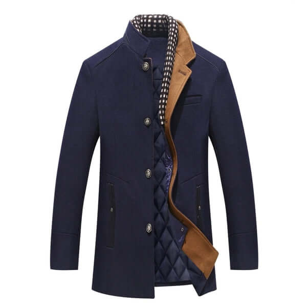 ModeGeist | Herren Slim Fit Woll Wintermantel