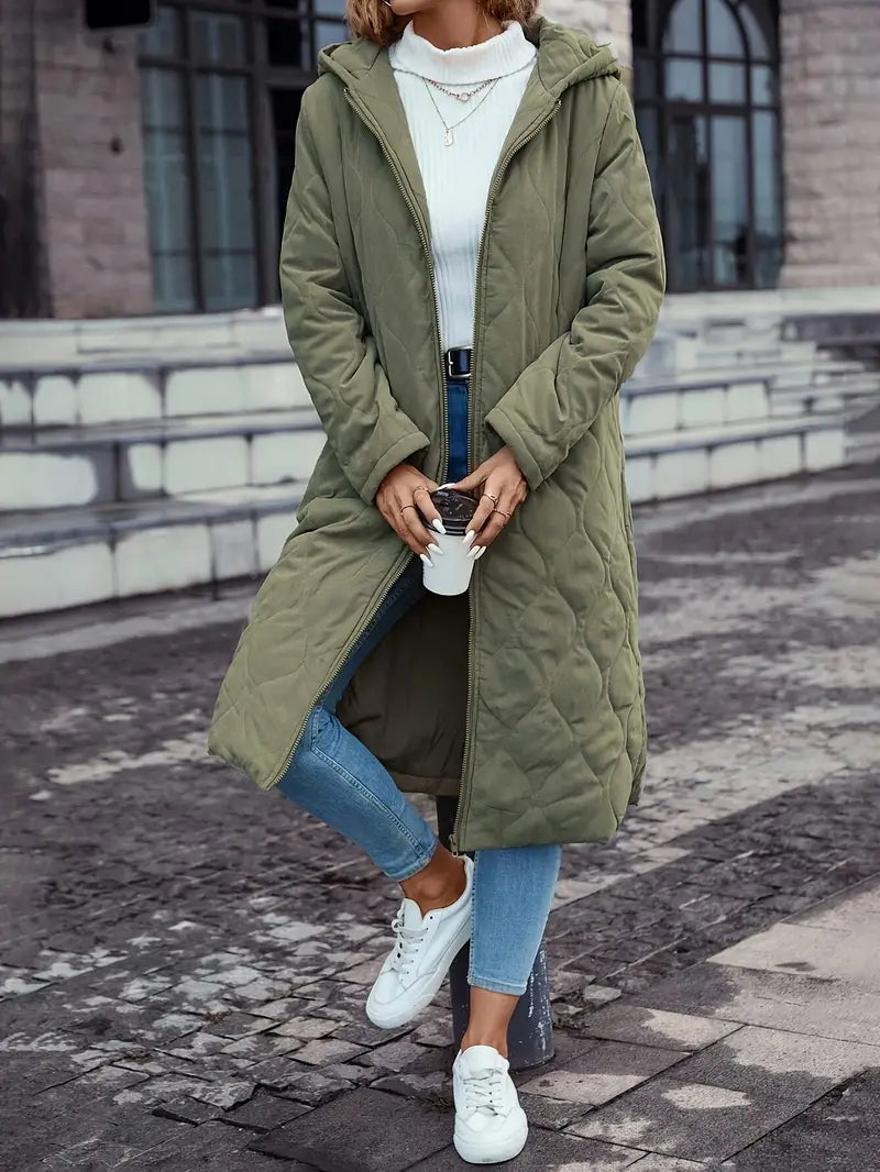 ModeGeist | Lange Lockere Kapuzen-Winterjacke - ModeGeist