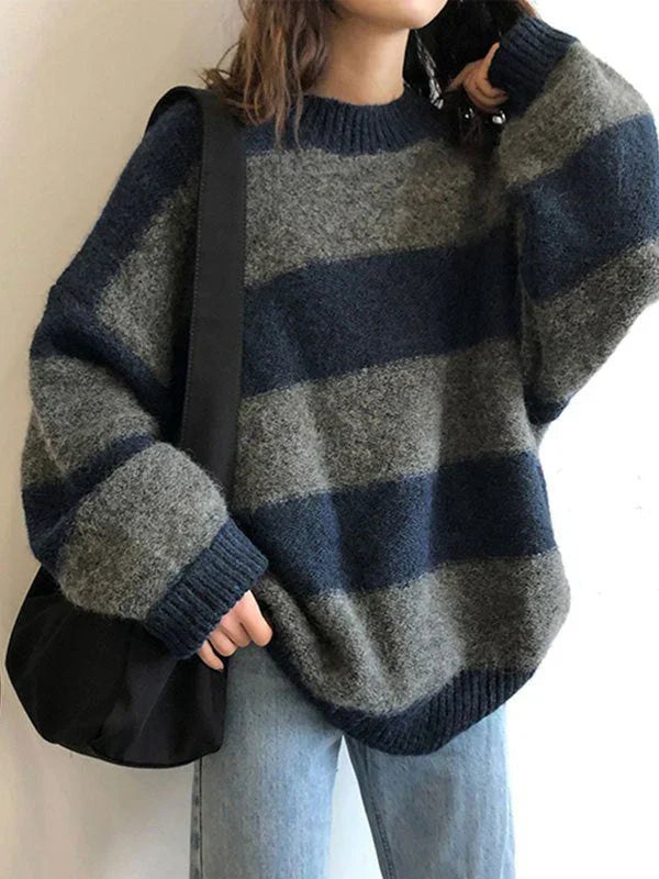 ModeGeist | Eleganter Übergroßer Strickpullover für Damen