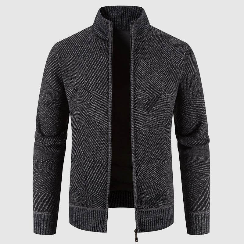 ModeGeist | Herren geometrisches Strick-Cardigan-Jacke