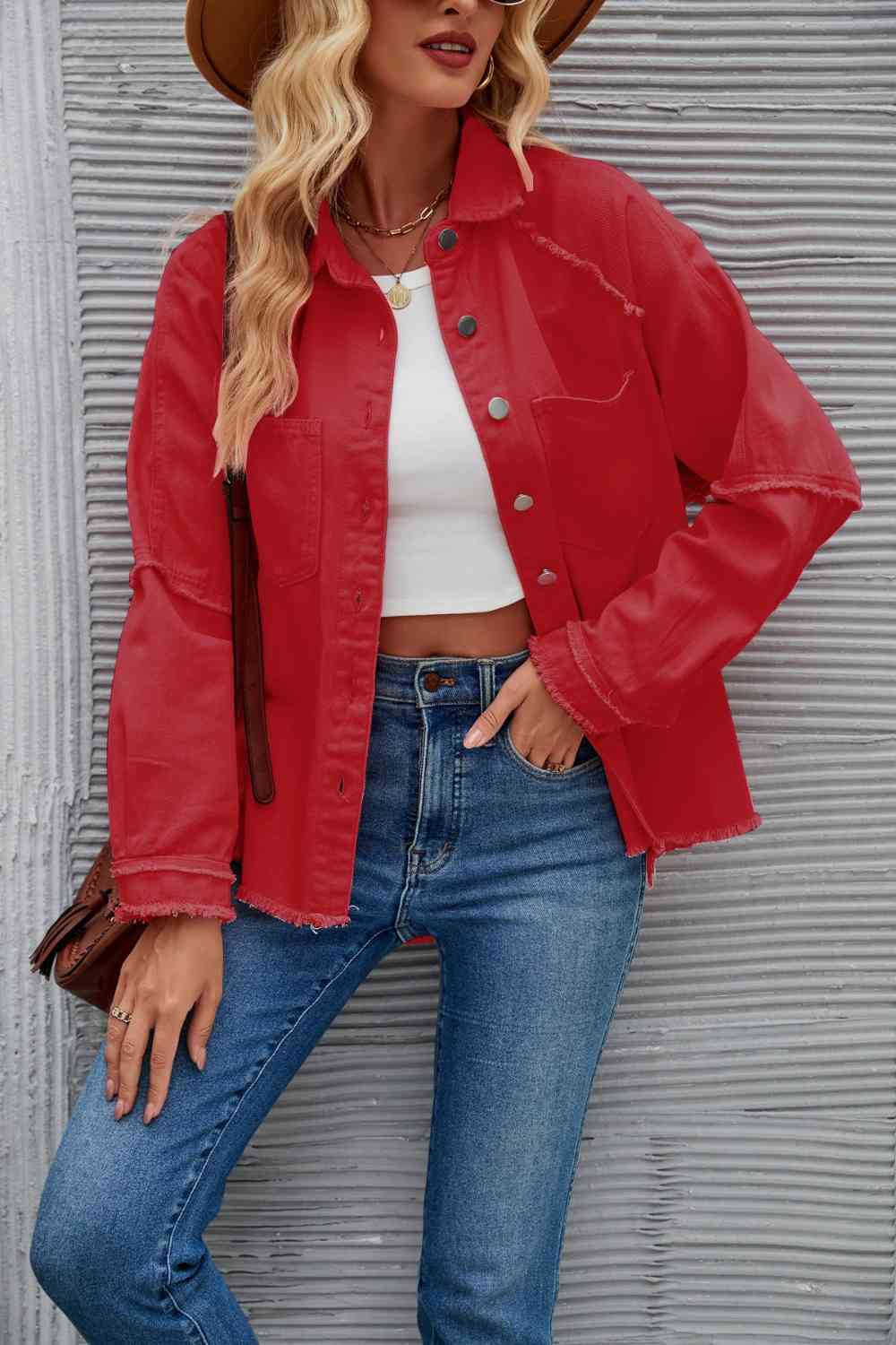 ModeGeist | Raw Hem Kragen Denimjacke