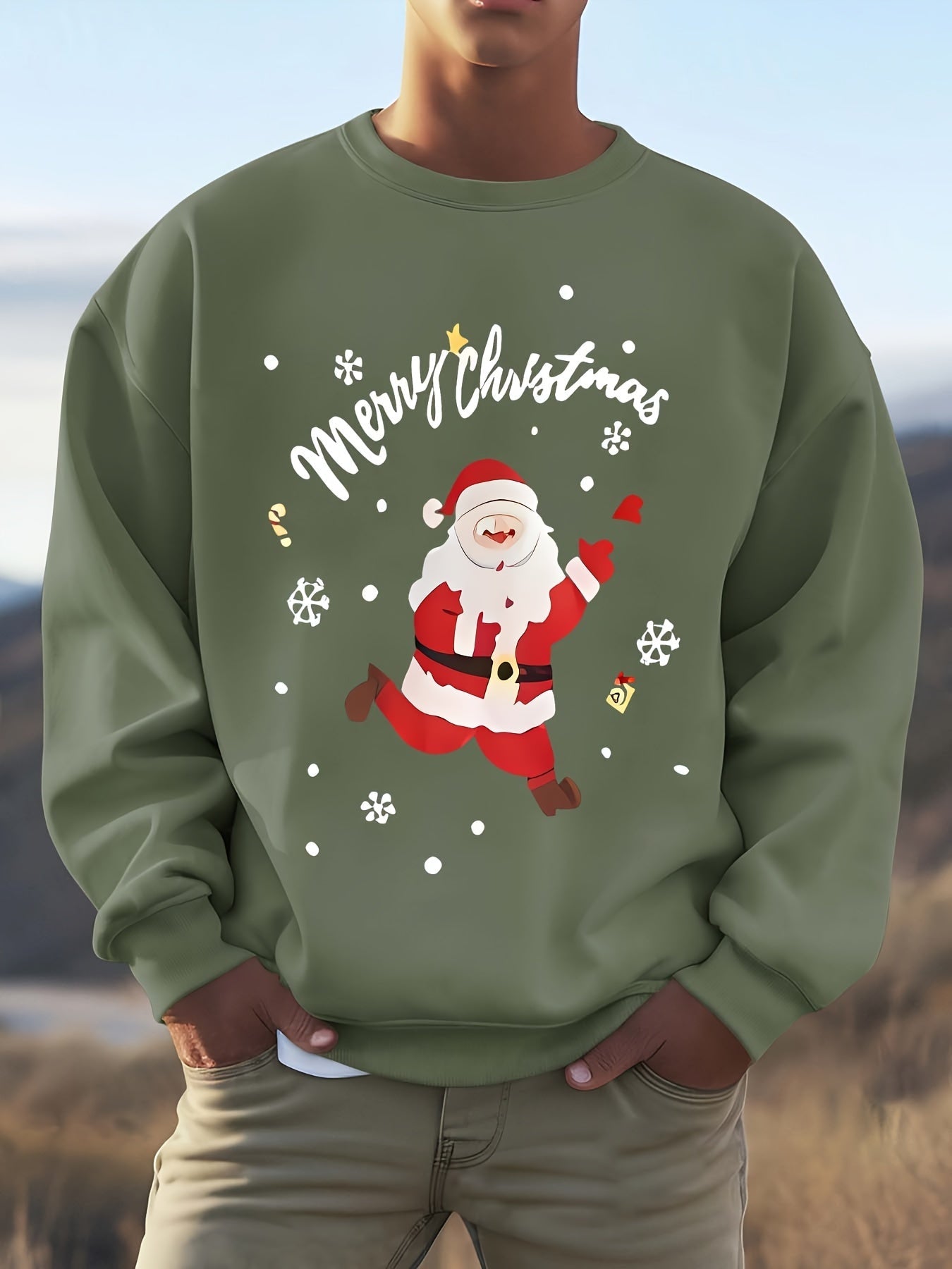 ModeGeist | Sweatshirt mit Weihnachtsmotiv Baumwolle Frohe Weihnachten Design