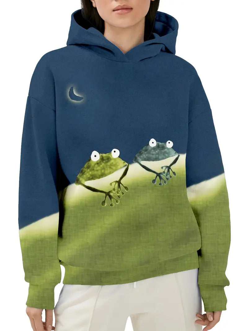 Fudus Frog Print Hoodie