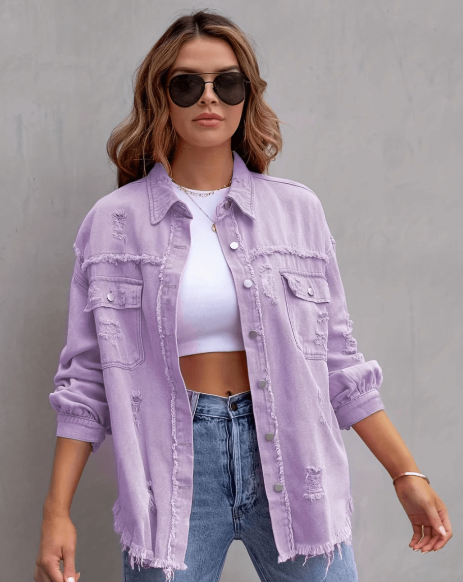 ModeGeist | Ripped Übergrösse Denimjacke
