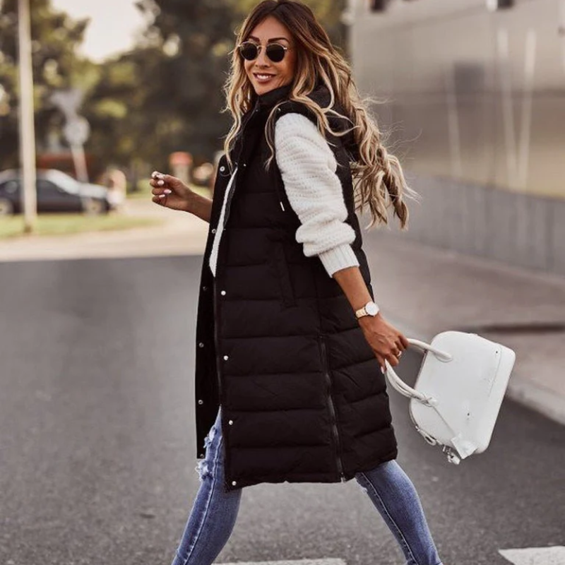 ModeGeist | Damen Leichte Steppjacke Daunenjacke Lang