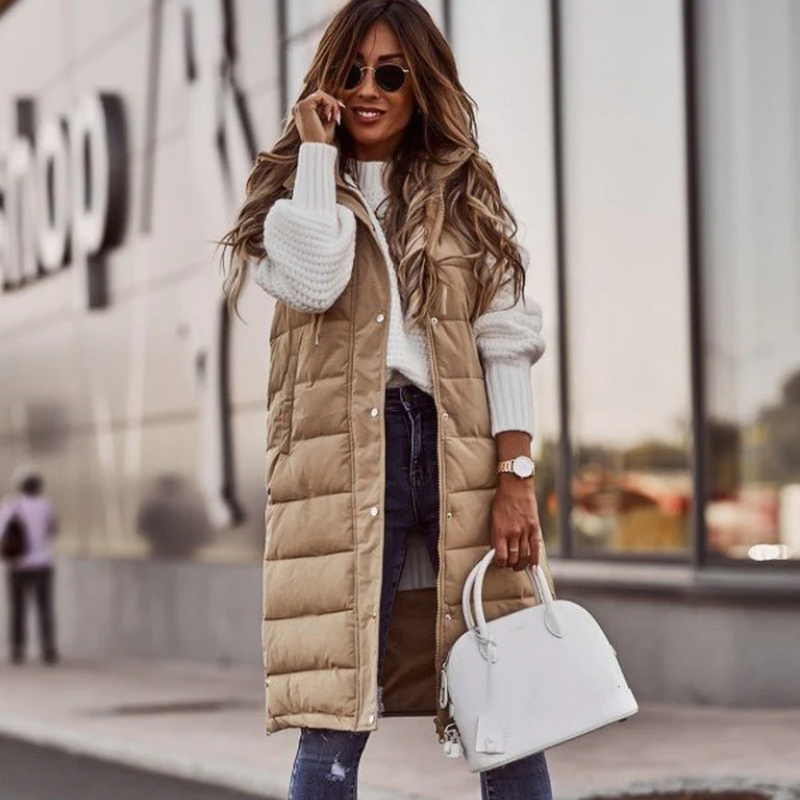 ModeGeist | Damen Leichte Steppjacke Daunenjacke Lang