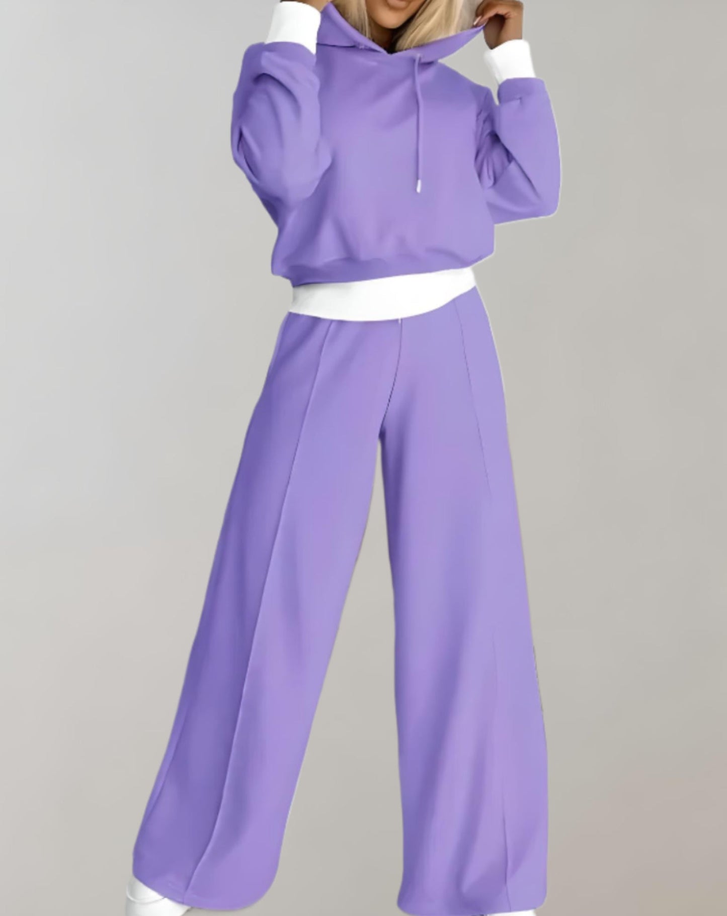 Bequemes Damen-Set mit Kapuze und weiten Hosen - Ariane