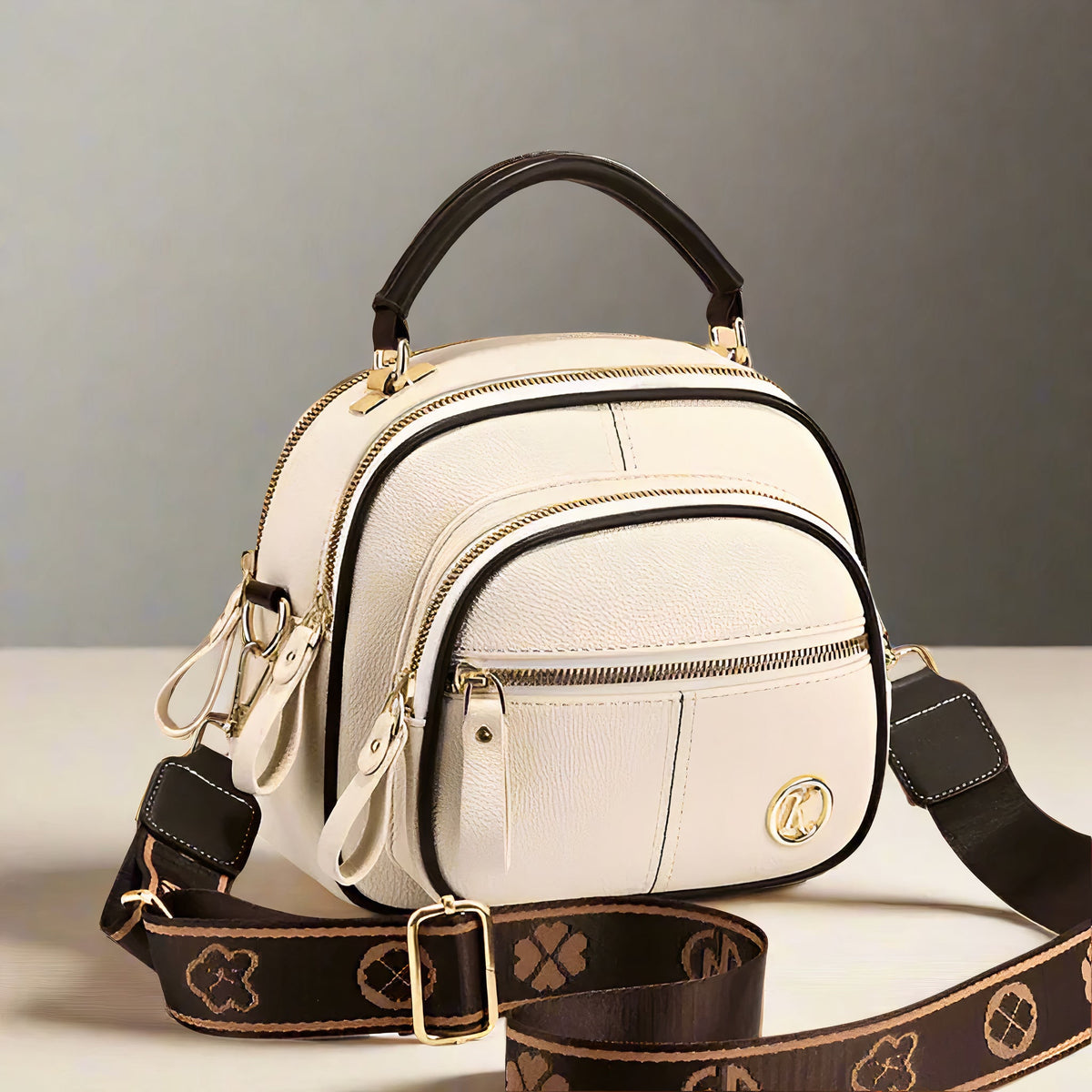 Priselle Damen Vintage Leder Umhängetasche