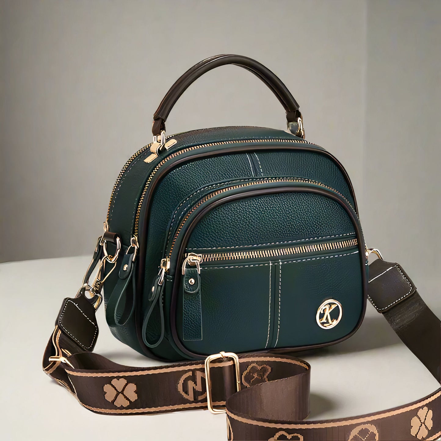 Priselle Damen Vintage Leder Umhängetasche