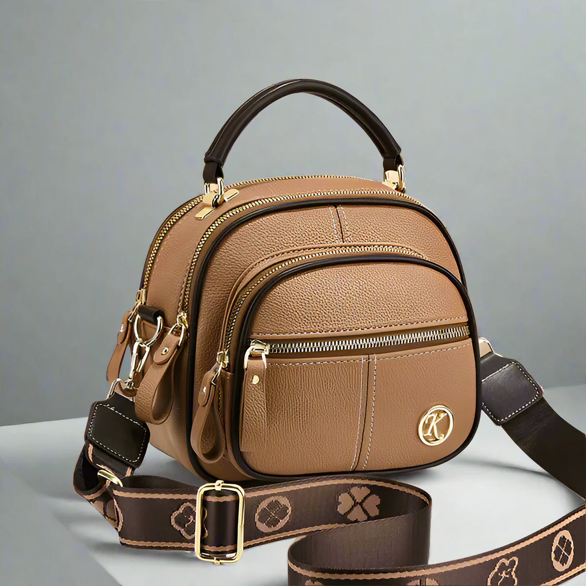 Priselle Damen Vintage Leder Umhängetasche
