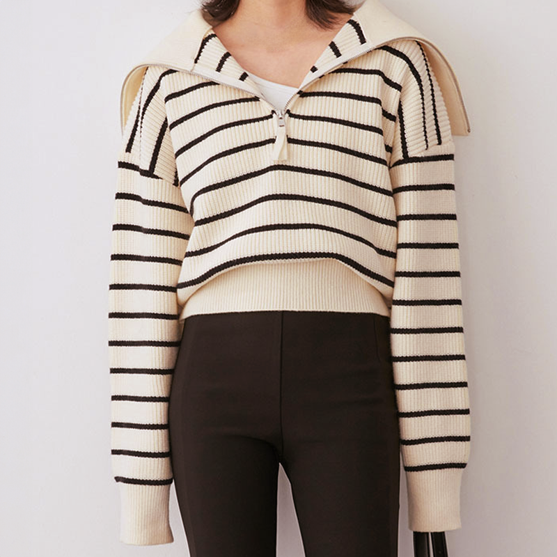 ModeGeist | Pullover mit halbem Reißverschluss für Frauen