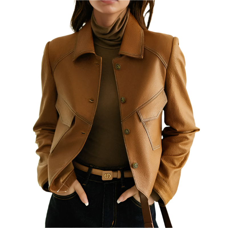 ModeGeist | Vintage Stil Damen Vegane Lederjacke