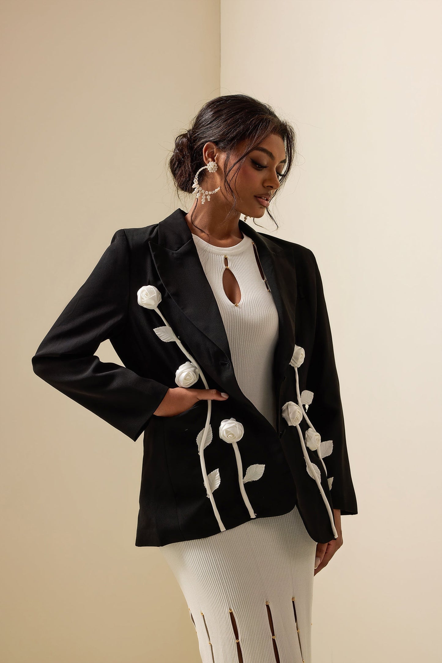 ModeGeist | Kontrast Langarm Blazer Jacke