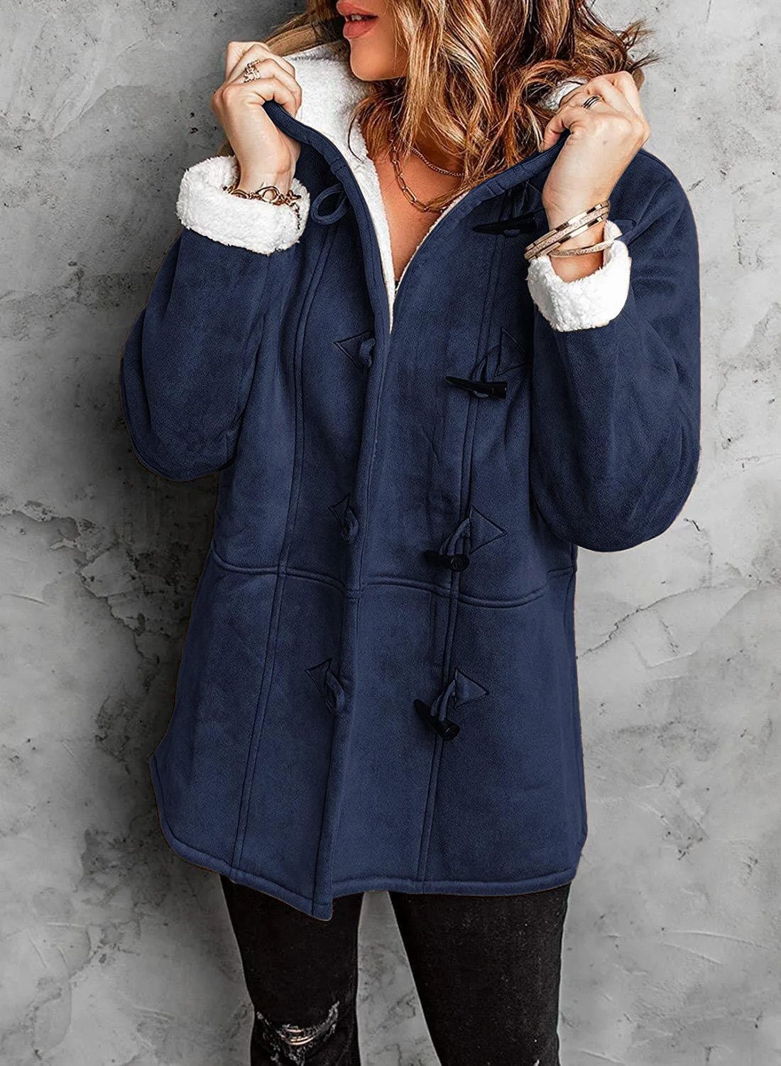 ModeGeist | Warme & Kuschelige Fleece-Damenjacke mit Kapuze