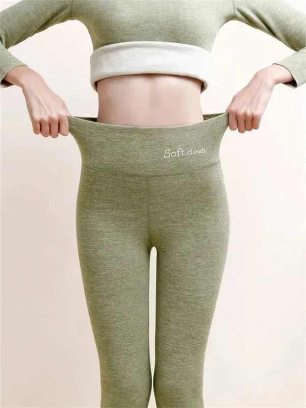 Hochwertige Fleece-Leggings mit hohem Bund für Damen