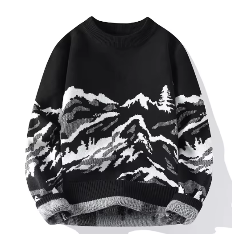 ModeGeist | Strickpullover Bergmotiv Warm und Stilvoll