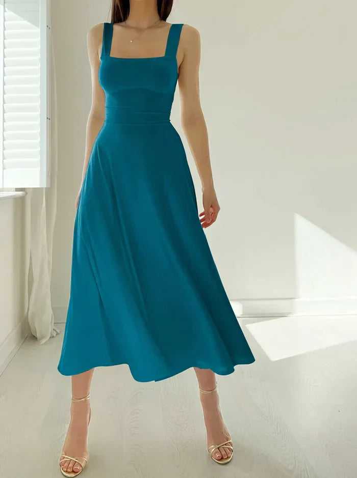 Quadratischer Ausschnitt Sommerkleid - Jela