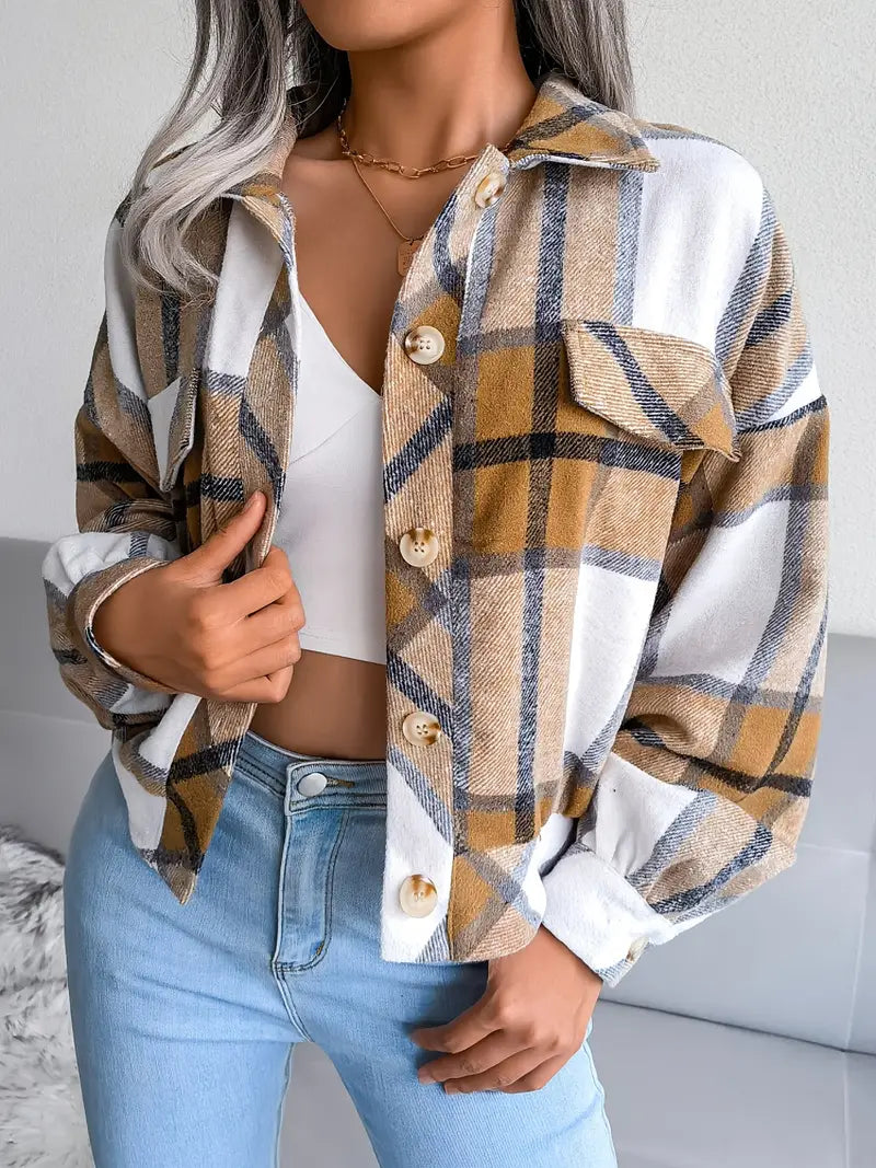 ModeGeist | Karierte Flanelljacke - Kurzschnitt