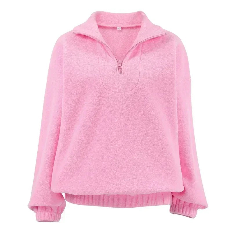 Fleece-Pullover mit Halbzipper von Fudus