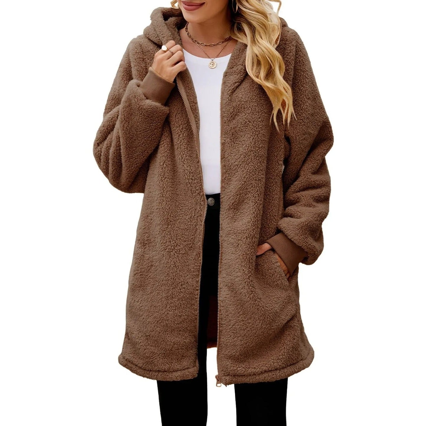 Fleecejacke mit Kapuze für kaltes Wetter