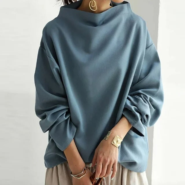 Pullover mit hohem Kragen, kurzärmelig, Modell Rovelyn